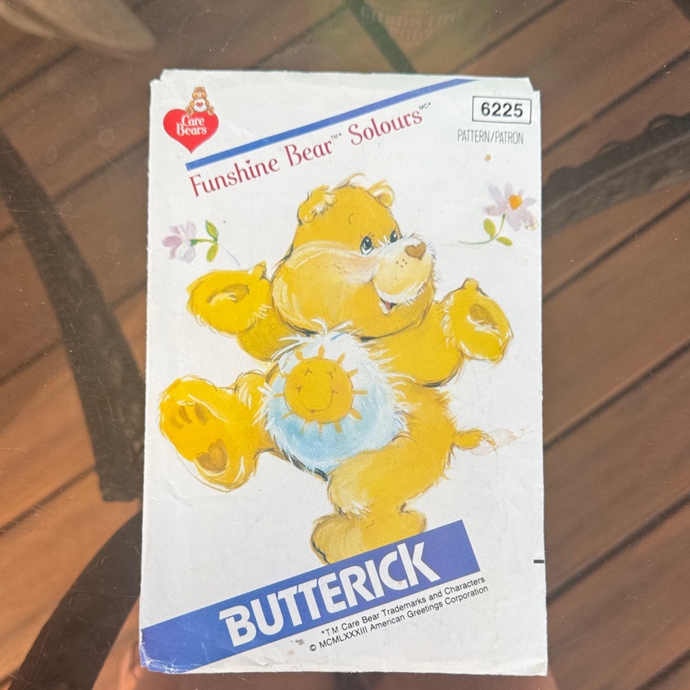 Butterick Care Bears Funshine Bear Pattern